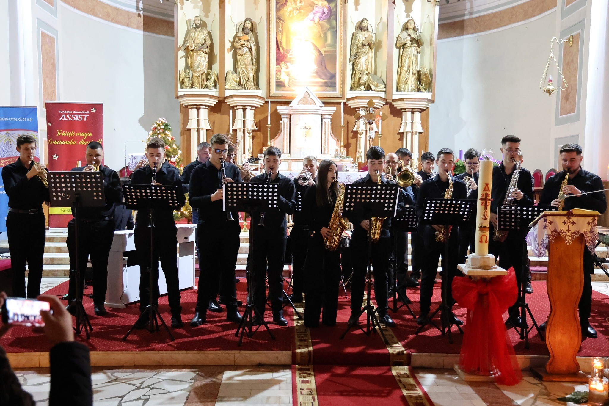 The orchestra that performed at the Christmat concert