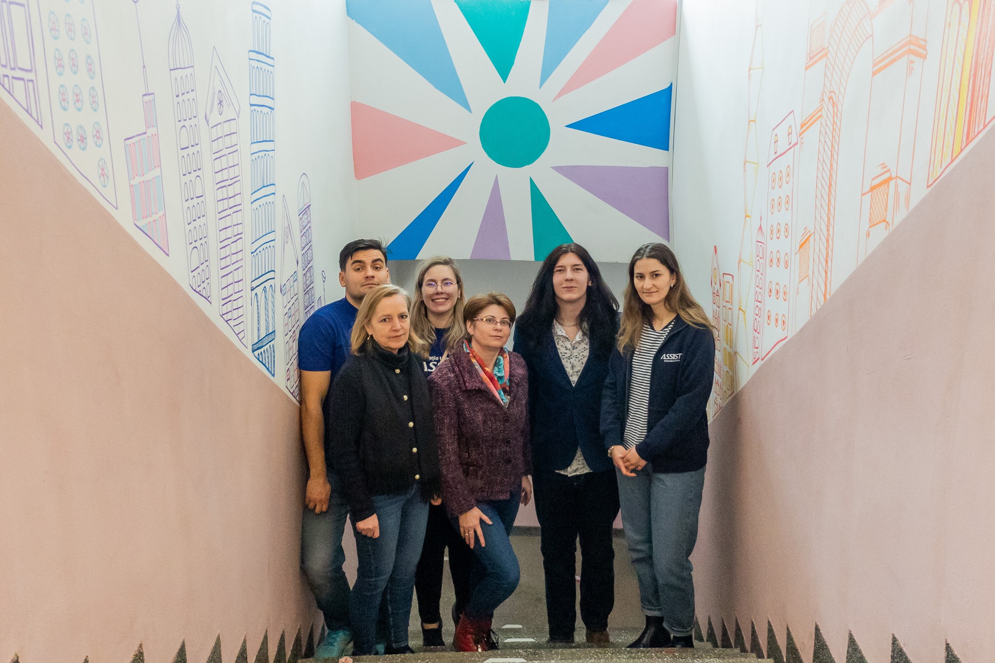 Teachers and volunteers at the Fantanele School