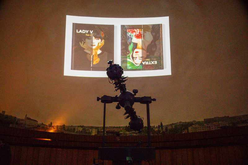 Artistic projection during the event