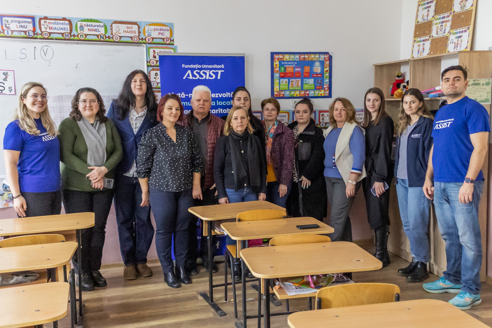 Teachers and volunteers at the Fantanele School